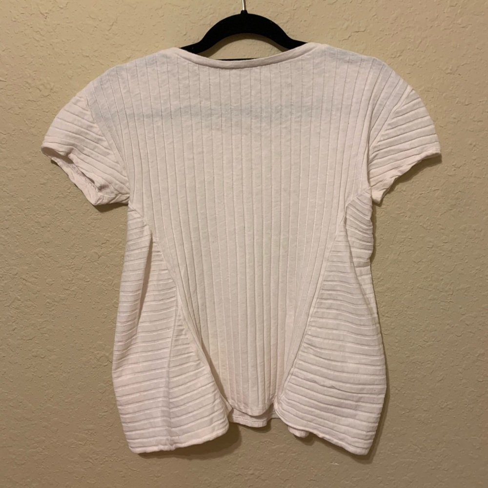 •Anthropologie• Bordeaux White Zipper shirt Sz M! - Picture 11 of 12
